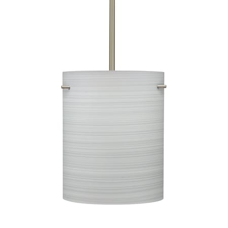 Besa Lighting Tamburo 8 Stem Pendant, Chalk, Satin Nickel Finish, 1x11W LED 1TT-4006KR-LED-SN